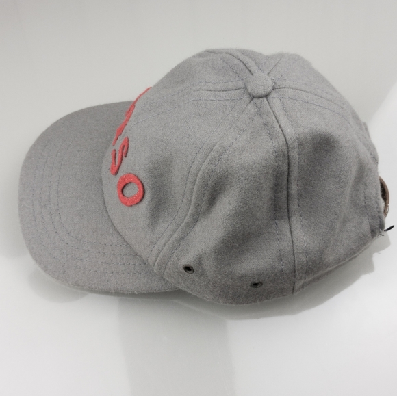 DESO Supply Co Hat Cap USA Adjustable Leather Strap Gray & Red Unisex - Picture 3 of 8